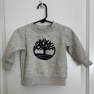Timberland Light Gray Kids Sweatshirt with Black Tree Logo